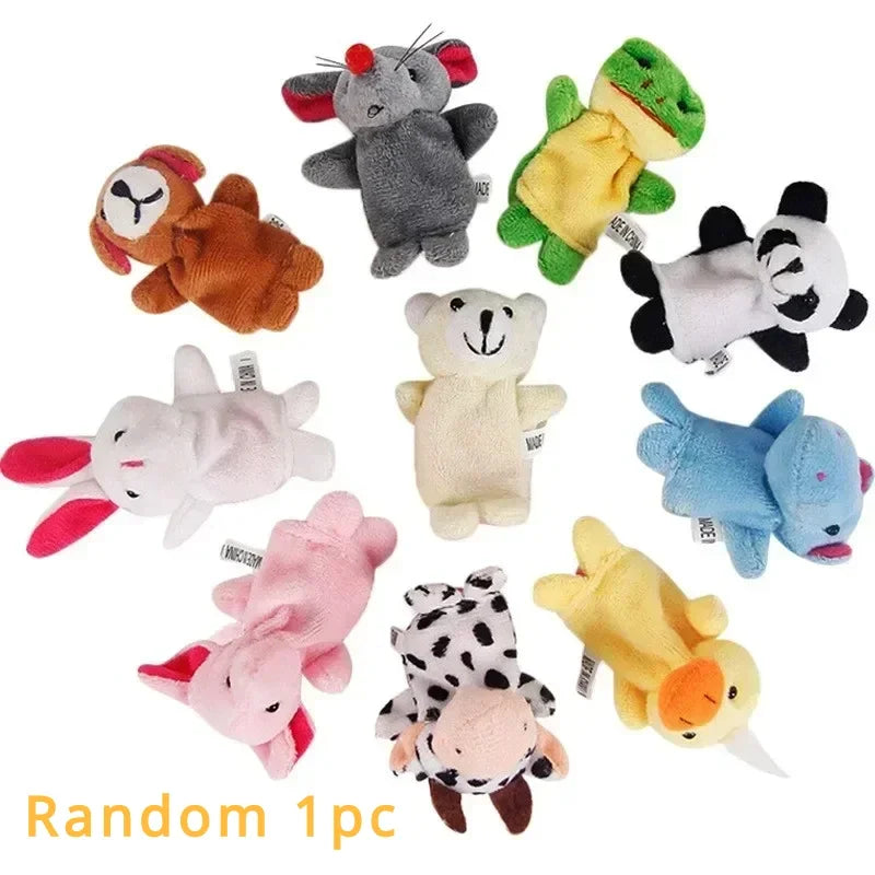 10 finger puppets laying on a white background with the words "random 1 pc" in the bottom left corner